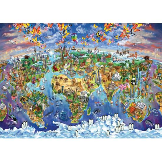 Puzzle Art Wunderbares illustriertes Weltpuzzle mit 2000 Teilen
