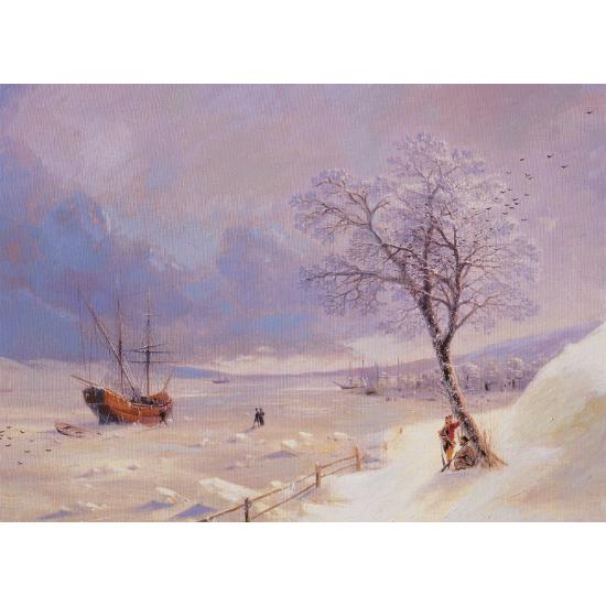 Puzzle Art Puzzle Schneelandschaft am Bosporus 1000 Teile