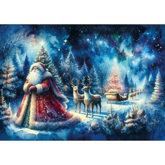 Puzzle Art Puzzle Der Weihnachtsmann unter Nordlichtern 260