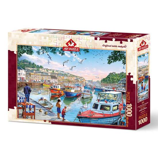 Puzzle Art Puzzle Kleine Fischer im Hafen mit 1000 Teilen