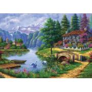 Puzzle Art Lakeside Town Puzzle 1500 Teile