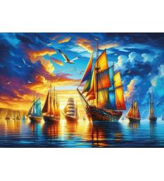 Puzzle Art Puzzle Hafen der bunten Segel 500 Teile