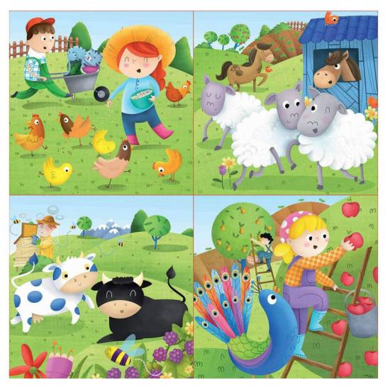 Puzzle Baby Educa Progressive Bauernhoftiere 6-9-12-16 Pzs