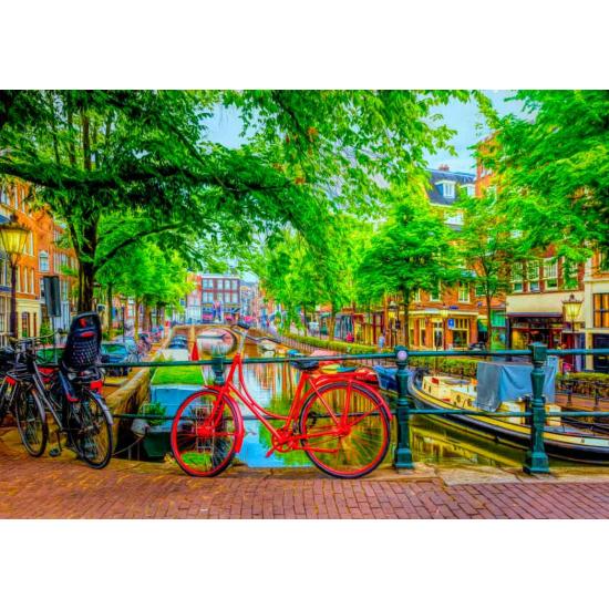 Bluebird Red Bicycle in Amsterdam 1000-teiliges Puzzle