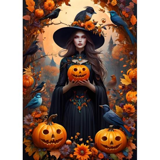 Puzzle Bluebird Halloween-Hexe 500 Teile