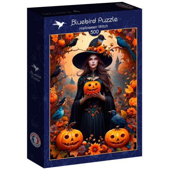 Puzzle Bluebird Halloween-Hexe 500 Teile
