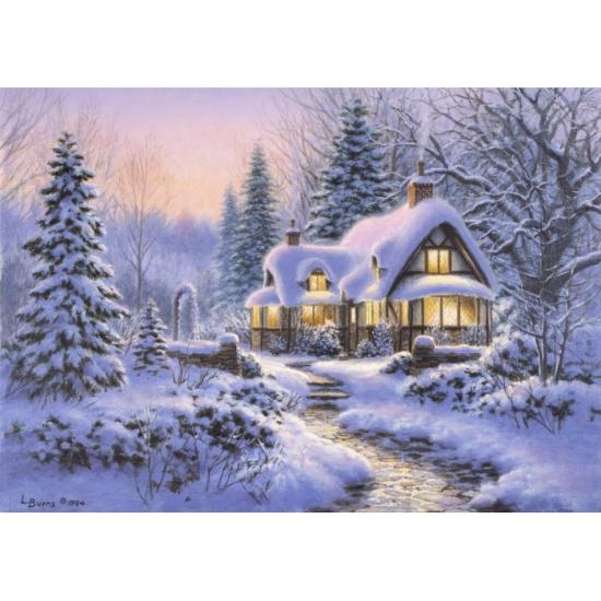 Bluebird Snowy Cabin in Winter Puzzle 500 Teile Bluebird Snowy Cabin in Winter Puzzle 500 Teile