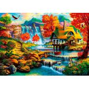 Bluebird Country House Next to the Waterfall Puzzle 1000 Teile