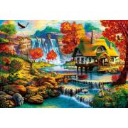 Puzzle Bluebird Landhaus am Wasserfall 1000 Teile