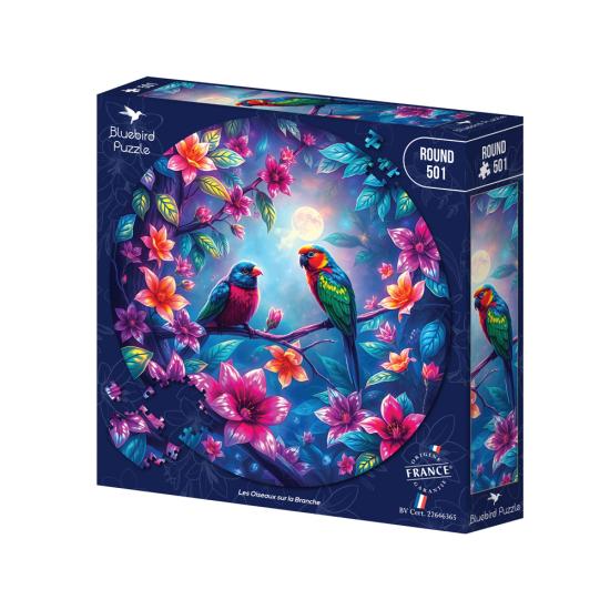 Puzzle Bluebird Rundes Vögel Auf Dem Ast 501 Teile