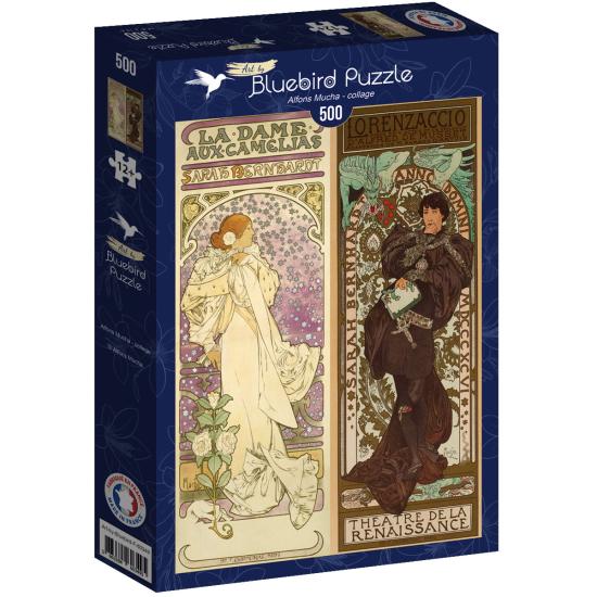 Puzzle Bluebird Collage Alfons Mucha 500 Teile