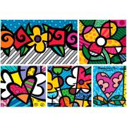 Puzzle Bluebird Collage Herzen und Blumen 1500 Teile