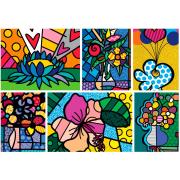 Puzzle Bluebird Collage Blumen 2000 Teile