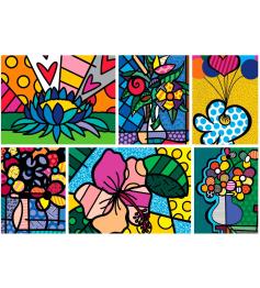Puzzle Bluebird Collage Blumen 2000 Teile