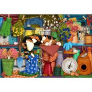 Puzzle Bluebird Kumpels im Gartenhaus 1000 Teile