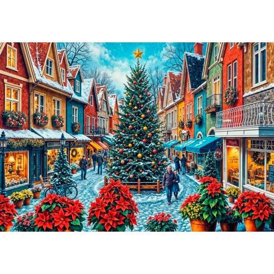 Puzzle Bluebird Weihnachtseinkauf Auf Dem Stadtplatz 1000-teilig