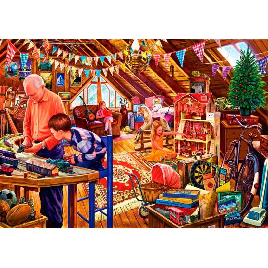 Puzzle Bluebird Der Dachboden der Spiele 500 Teile
