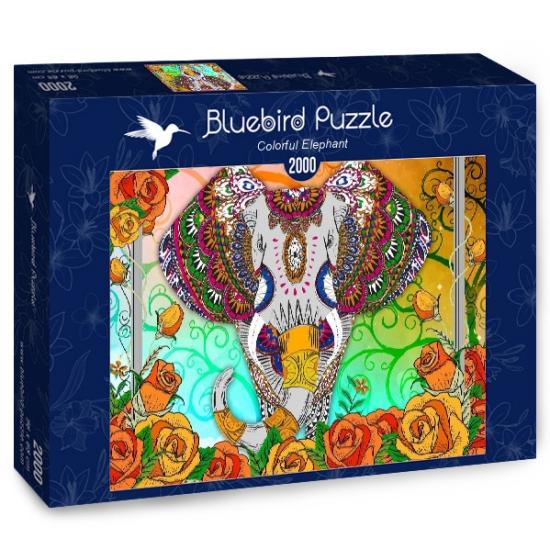 Bluebird Elephant Puzzle voller Farbe 2000 Teile