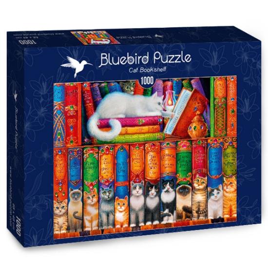 Bluebird Cat Bücherregal-Puzzle 1000 Teile