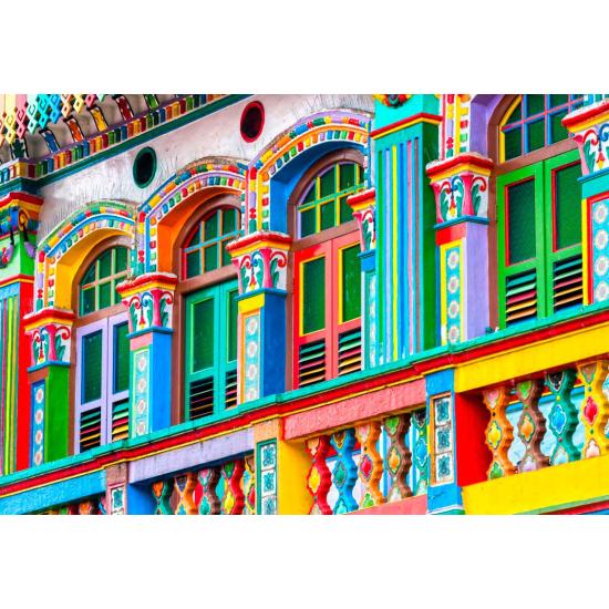 Puzzle Bluebird Farbige Fassade, Singapur 1000-teiliges