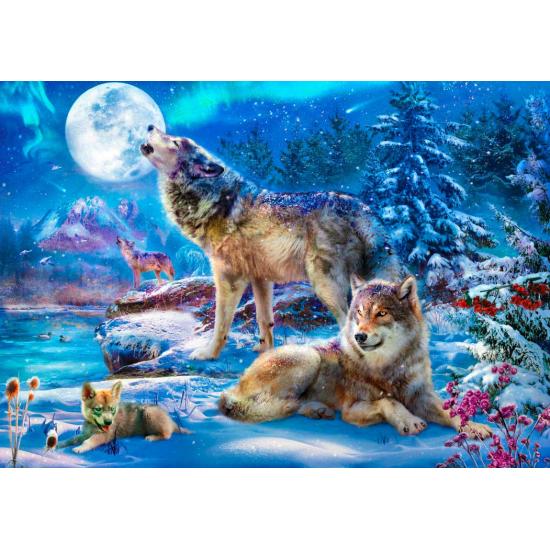 Bluebird Wolf Familie im Winter Puzzle 1500 Teile