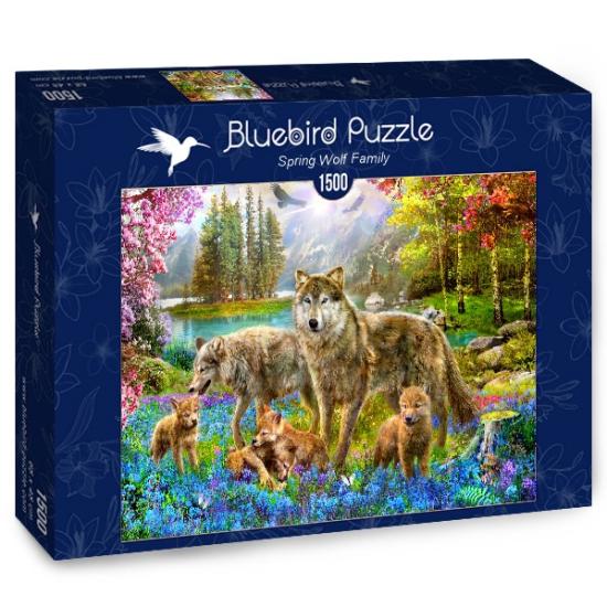 Bluebird Wolf Familie im Frühling Puzzle 1500 Teile