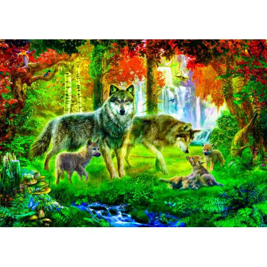 Bluebird Wolf Familie im Sommer Puzzle 1000 Teile