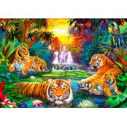 Bluebird Tiger Family in the Jungle Puzzle 1000 Teile