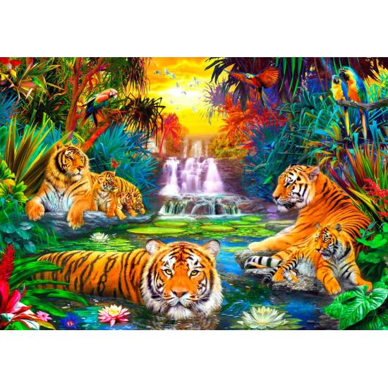 Bluebird Tiger Family in the Jungle Puzzle 1000 Teile
