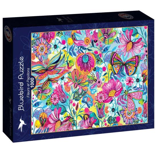 Puzzle Bluebird Blumen und Schmetterlinge 1000 Teile