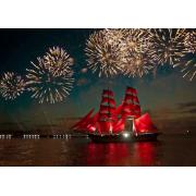 Puzzle Bluebird Feuerwerk auf einem Segelboot 500 Teile