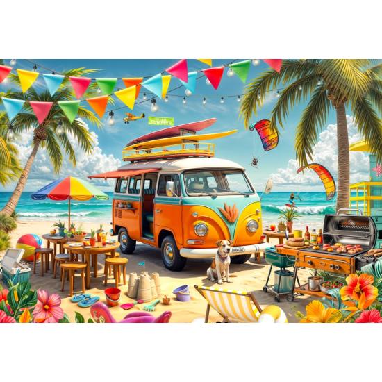 Puzzle Bluebird Campingbus Am Strand 1000-teiliges