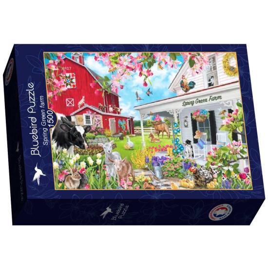 Puzzle Bluebird Frühlingsgrüner Bauernhof 1500 Teile