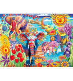 Bluebird Garden of Colorful Elephants Puzzle 6000 Teile