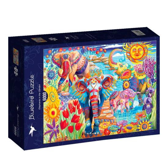 Bluebird Garden of Colorful Elephants Puzzle 6000 Teile