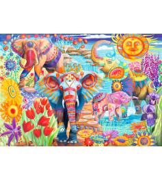 Bluebird Garden of Colorful Elephants Puzzle 1000 Teile