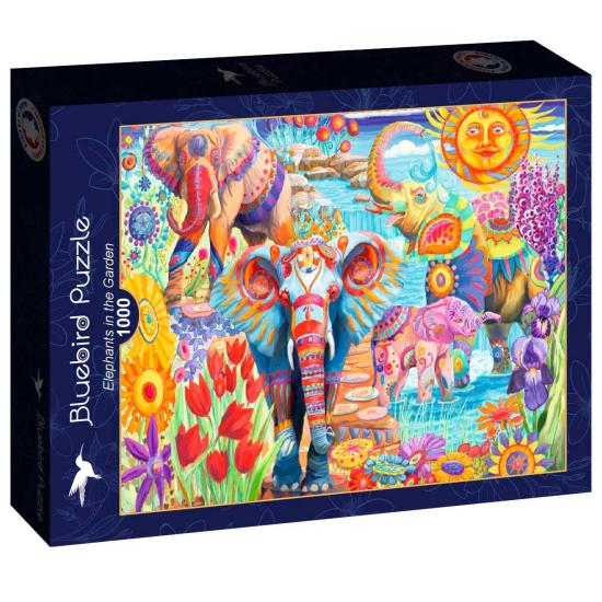 Bluebird Garden of Colorful Elephants Puzzle 1000 Teile