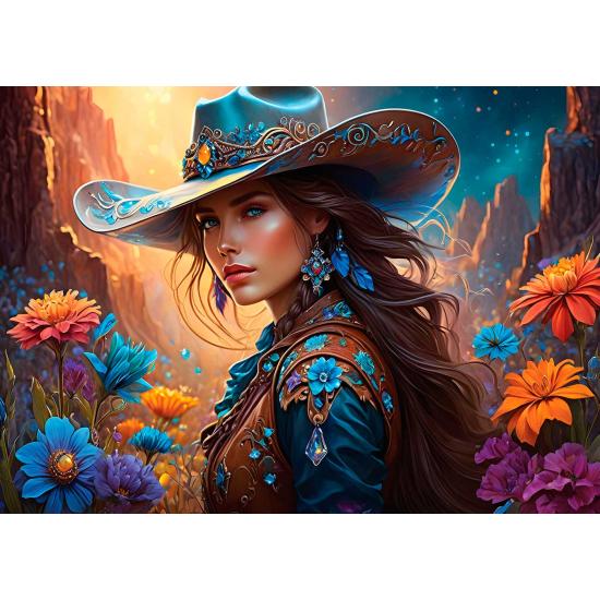 Puzzle Bluebird Cowgirl und ihre Stiefel  2 x 500 Teile