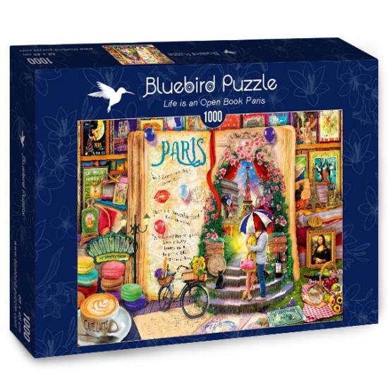 Bluebird Puzzle Life ist ein offenes Buch in Paris mit 1000 Teil
