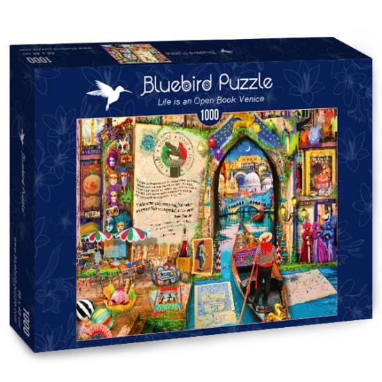Bluebird Puzzle Life ist ein offenes Buch in Venedig von 1000