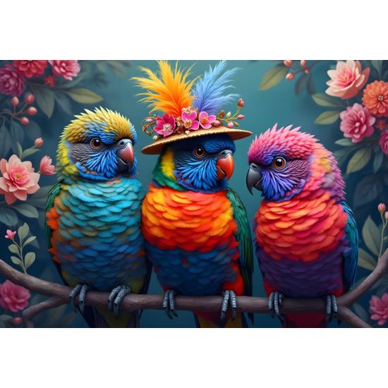 Puzzle Bluebird Regenbogenpapageien 1000-teiliges