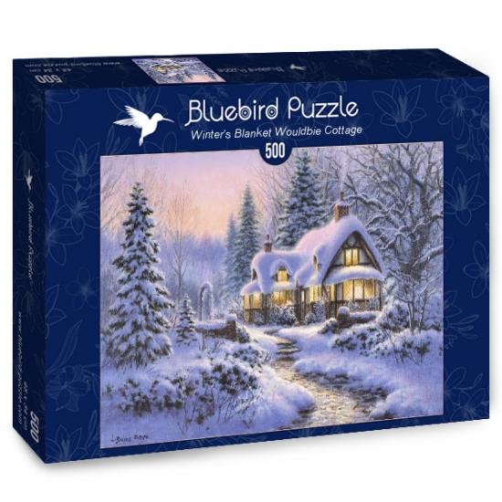 Bluebird Winters Mantel über Möchtegern-Hütte Puzzle mit 500 Tei
