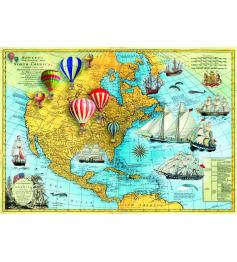 Bluebird Vintage Karte von Nordamerika Puzzle 1500 Teile