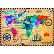 Puzzle Bluebird Bunte Weltkarte 2000 Teile