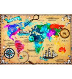 Puzzle Bluebird Bunte Weltkarte 2000 Teile