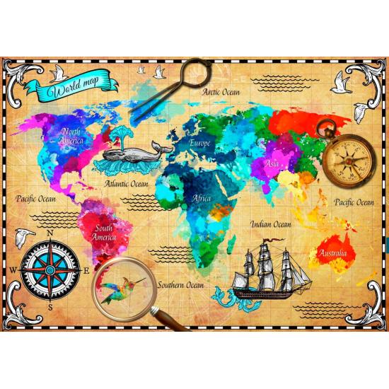 Puzzle Bluebird Bunte Weltkarte 2000 Teile Puzzle Bluebird Bunte Weltkarte 2000 Teile
