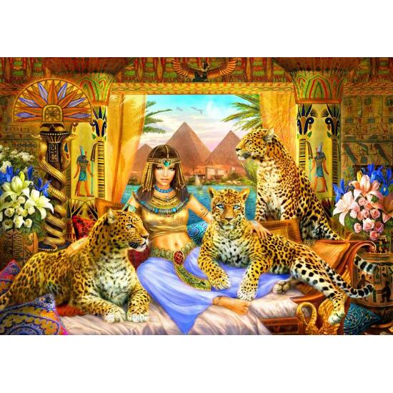 Puzzle Bluebird Ägyptische Königin und ihre Leoparden 2000 Teile