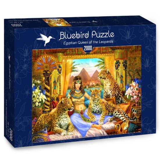 Puzzle Bluebird Ägyptische Königin und ihre Leoparden 2000 Teile