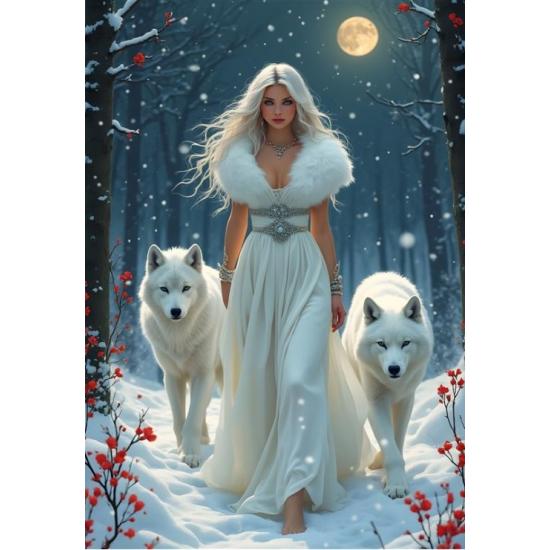 Puzzle Bluebird Wolf Queen 1000-teiliges