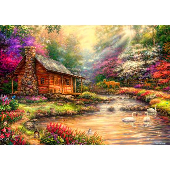 Bluebird Retreat in the Creek 1000-teiliges Puzzle Bluebird Retreat in the Creek 1000-teiliges Puzzle